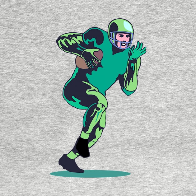 Running Back Rushing Ball Retro by retrovectors